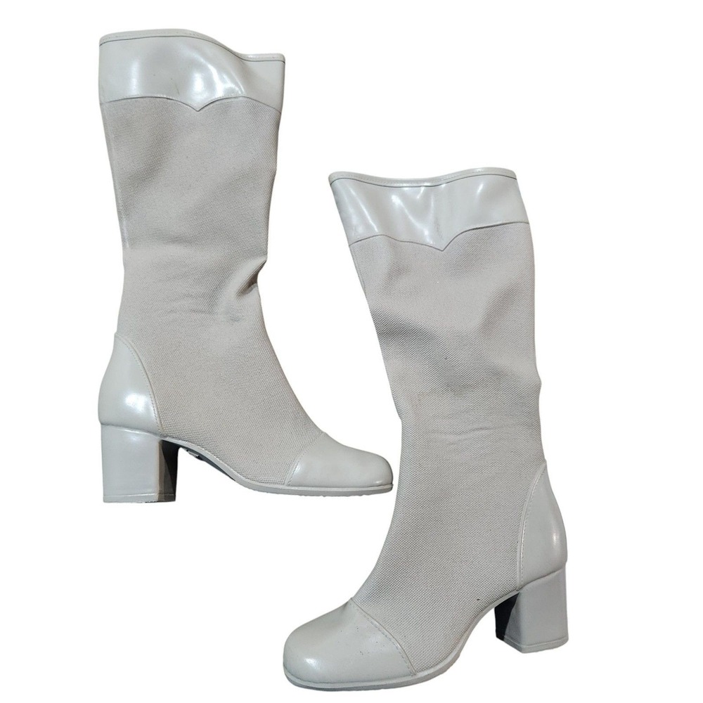 Waterproof Guarenteed Knee High Boots Womens SZ 8 Vintage Rubber Textured Heeled